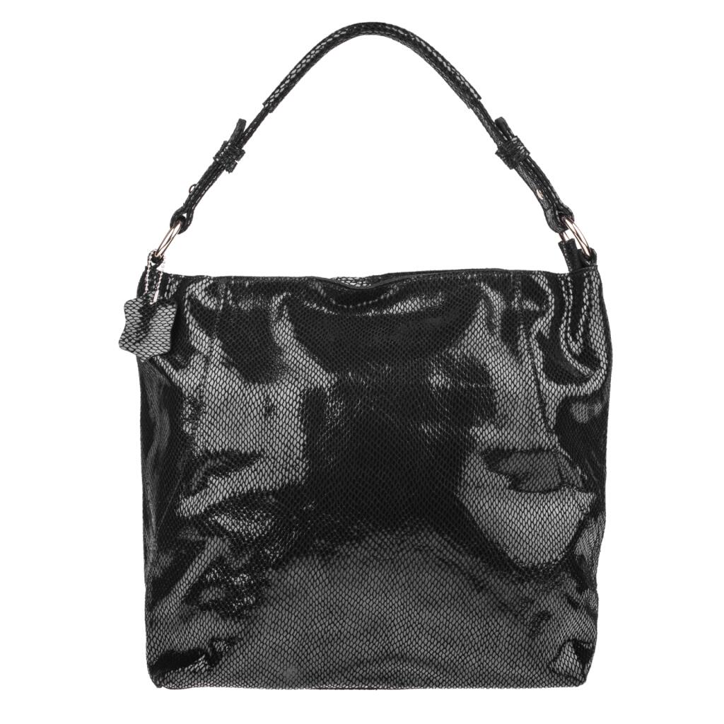 Кожаная женская сумка Realer 2032-1 черная - Изображение 3