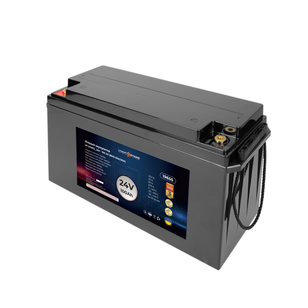 Аккумулятор LP LiFePO4 для ИБП 24V - 100 Ah (BMS 60A/30А) пластик - Изображение 4