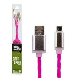 Кабель USB - micro USB 1м R-P (силикон) красно-розовый