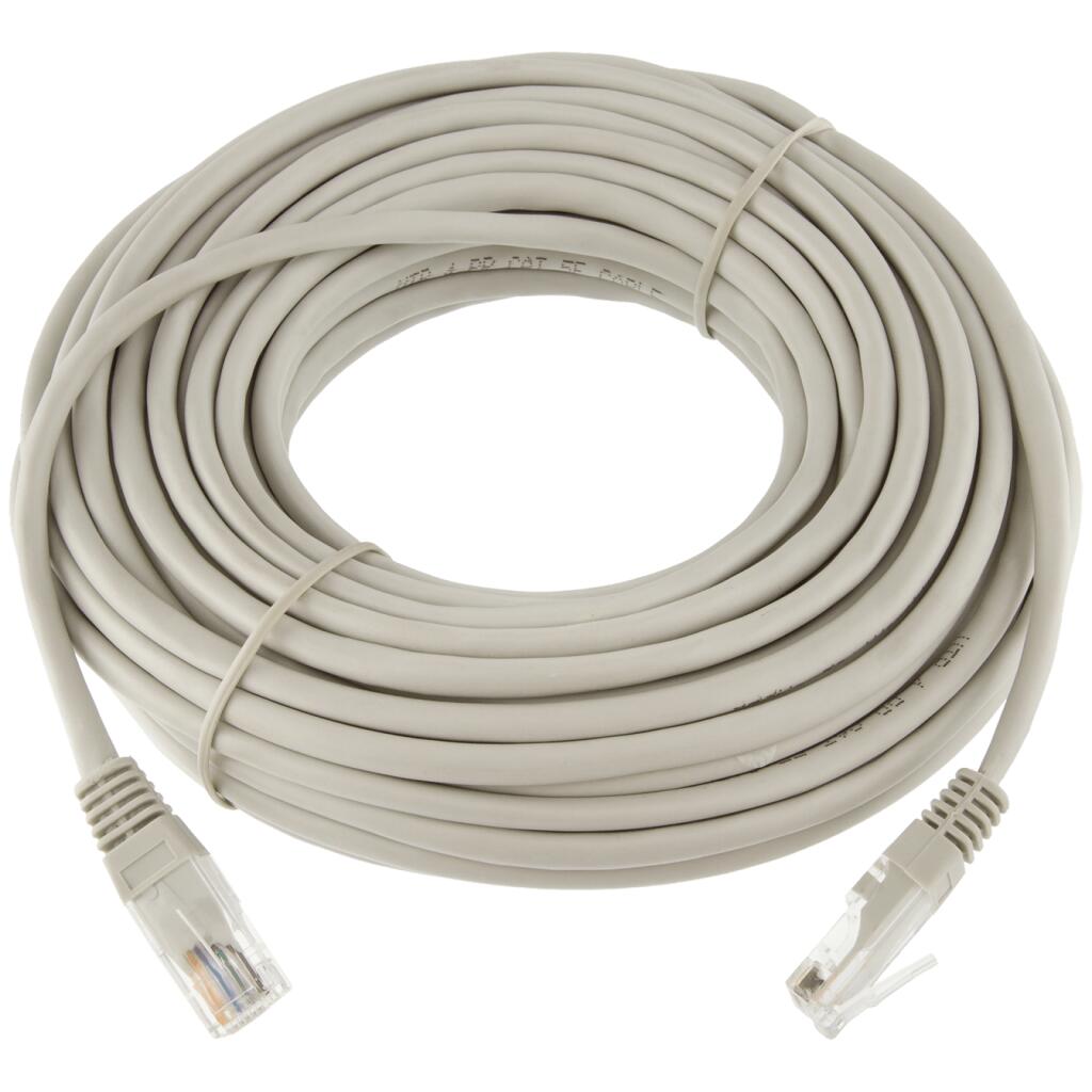 Патч-корд литой LogicPower UTP RJ45 кат. 5Е 15 м (серый) - Изображение 1