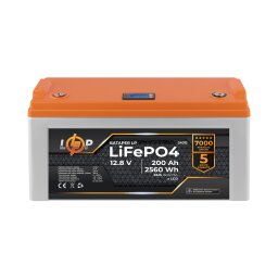 Аккумулятор LP LiFePO4 12,8V - 200 Ah (2560Wh) (BMS 150A/75А) пластик LCD