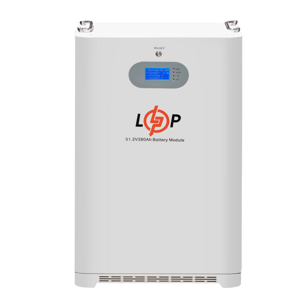 Акумулятор LP LiFePO4 51,2V - 280 Ah (14336 Wh) (Smart BMS 200A) с LCD AB RS485/CAN - Зображення 2
