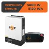 Комплект резервного живлення LP (LogicPower) ДБЖ + літієва (LiFePO4) батарея (UPS W5000+ АКБ LiFePO4 5120W) - Изображение 1