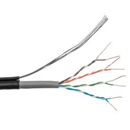 Кабель для наружной прокладки LP CU Cat.5e UTP 4x2x0.50 мм 305 м с тросом 7х0.4