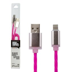 Кабель USB - Lightning 1м R-P (силикон) красно-розовый / Retail