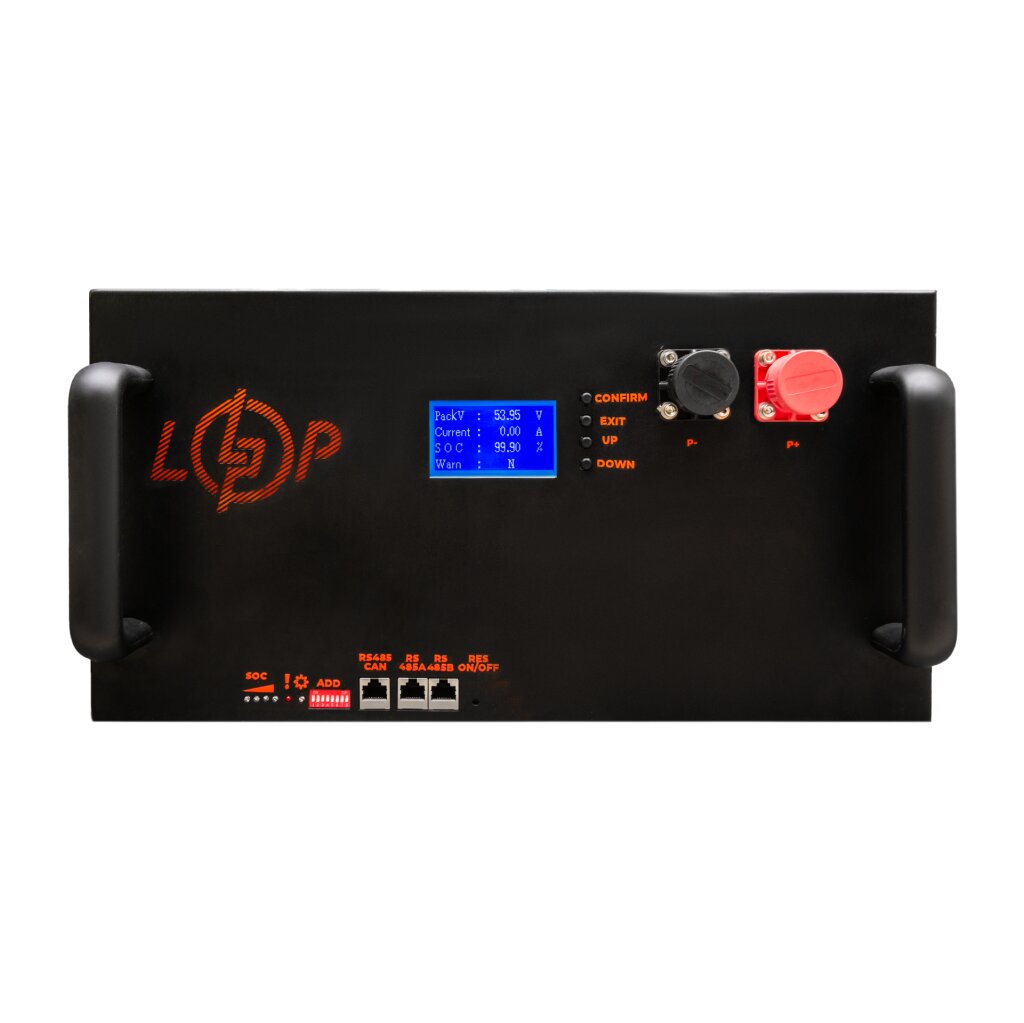Аккумулятор LP LiFePO4 51,2V - 230 Ah (11776Wh) (Smart BMS 200A/100А) с LCD металл RM - Изображение 1