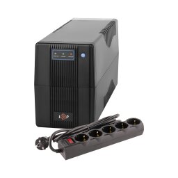 Комплект ДБЖ LPM-700VA-P (490Вт) + мережевий фільтр PREMIUM LP-X5 2 м Black (3520Вт)