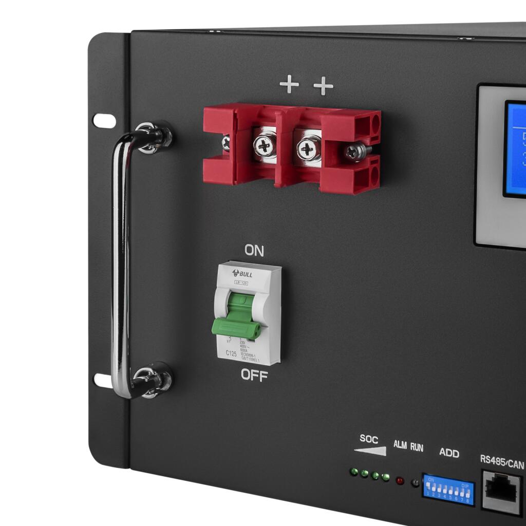 Акумулятор LP LiFePO4 48V (51,2V) - 100 Ah (5120Wh) (Smart BMS 100A) с LCD RM RS485/CAN - Зображення 6