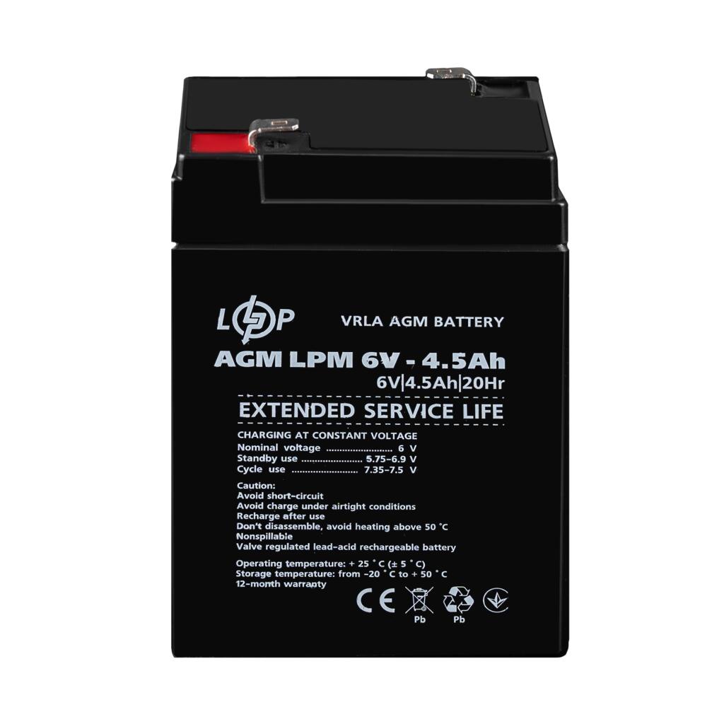 Аккумулятор AGM LPM 6V - 4.5 Ah - Изображение 2