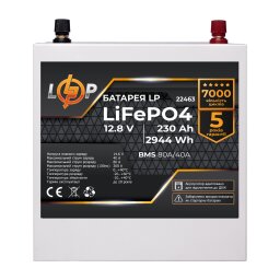Аккумулятор LP LiFePO4 12V (12,8V) - 230 Ah (2944Wh) (BMS 80/40А) металл для ИБП null