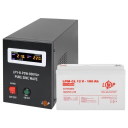 Комплект резервного питания для котла и теплого пола LogicPower ИБП + гелевая батарея (UPS B800VA + АКБ GL 1400W) 