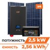 Комплект СЕС 2.5kW АКБ 2.56kWh (літій) 100 Ah Преміум (без комплектуючих) - Изображение 1