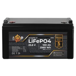 Аккумулятор LP LiFePO4 25,6V - 100 Ah (2560Wh) (BMS 150A/75А) пластик для ИБП