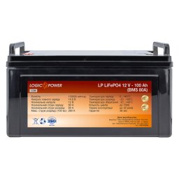 Аккумулятор LP LiFePO4 12V - 100 Ah (BMS 80A) пластик