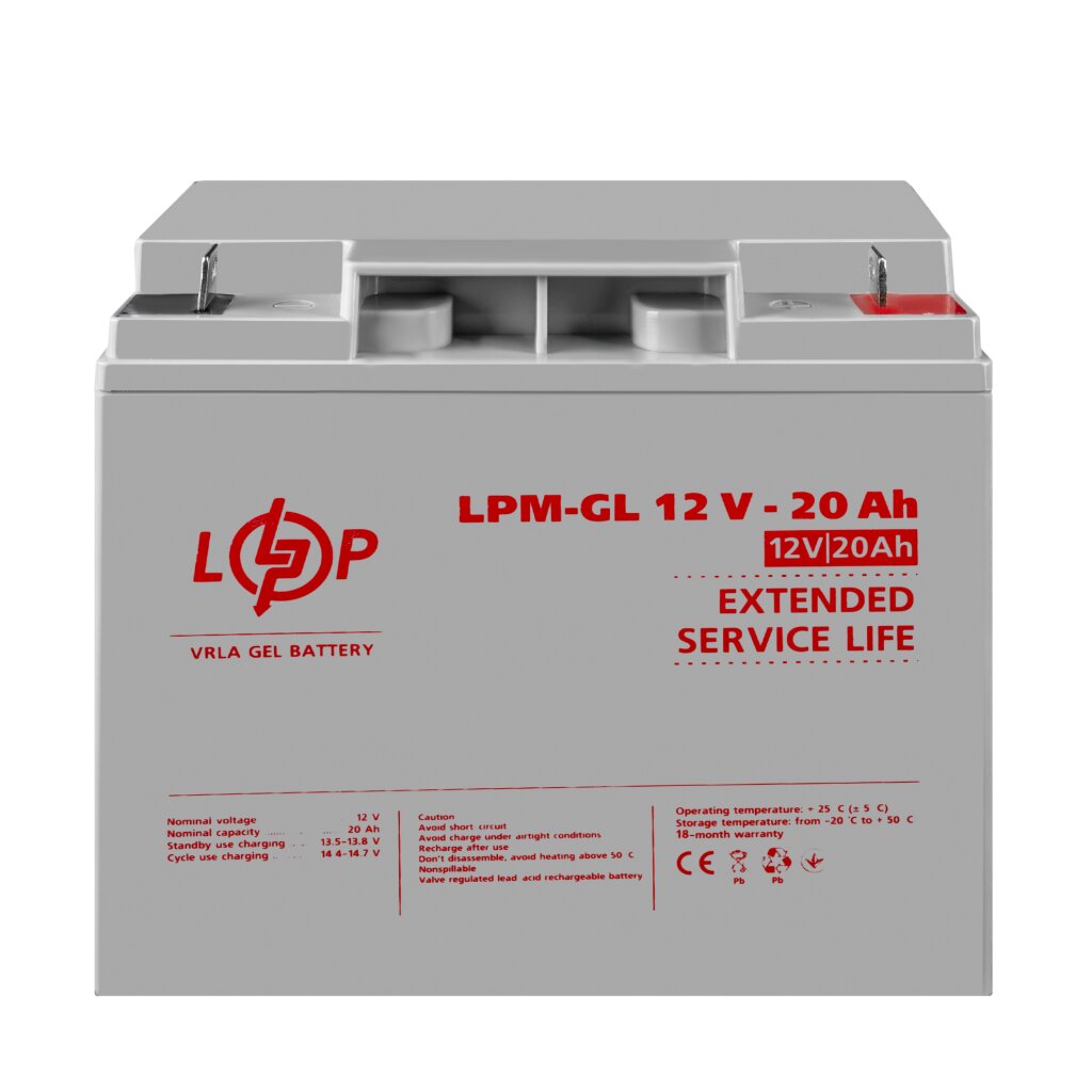 Аккумулятор гелевый LPM-GL 12V - 20 Ah - Изображение 2