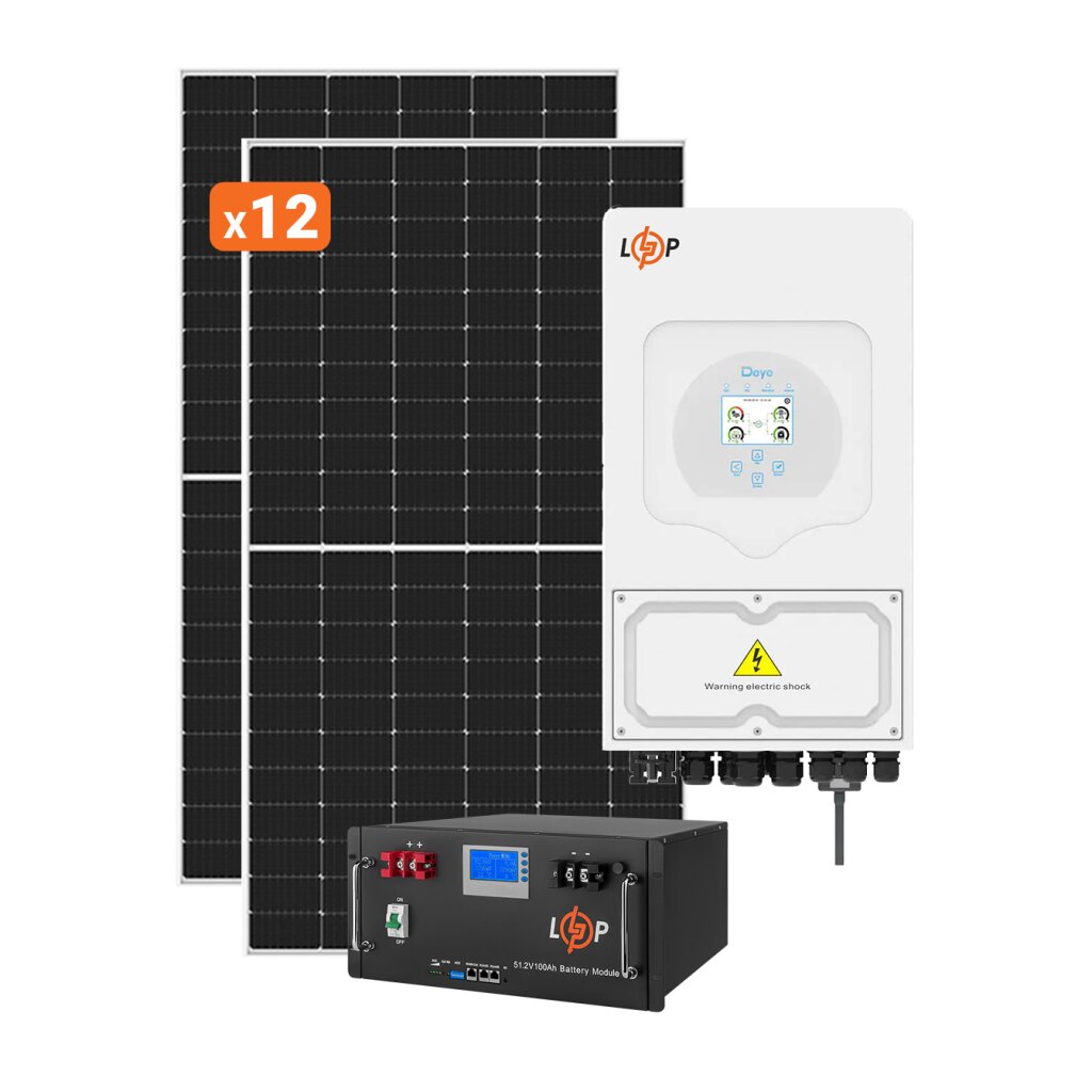 Сонячна електростанція (СЕС) Преміум Deye 6kW АКБ 6kWh LiFePO4 100 Ah - Изображение 2