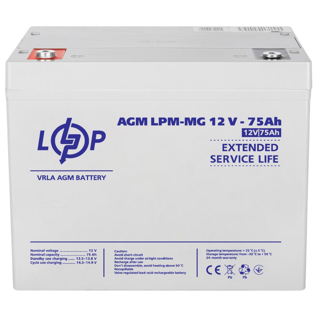 Распродажа (13634) Аккумулятор мультигелевый AGM LPM-MG 12V - 75 Ah 09/2023 - Изображение 3
