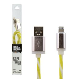 Кабель USB - Lightning 1м W-Gr (силикон) бело-зеленый / Retail