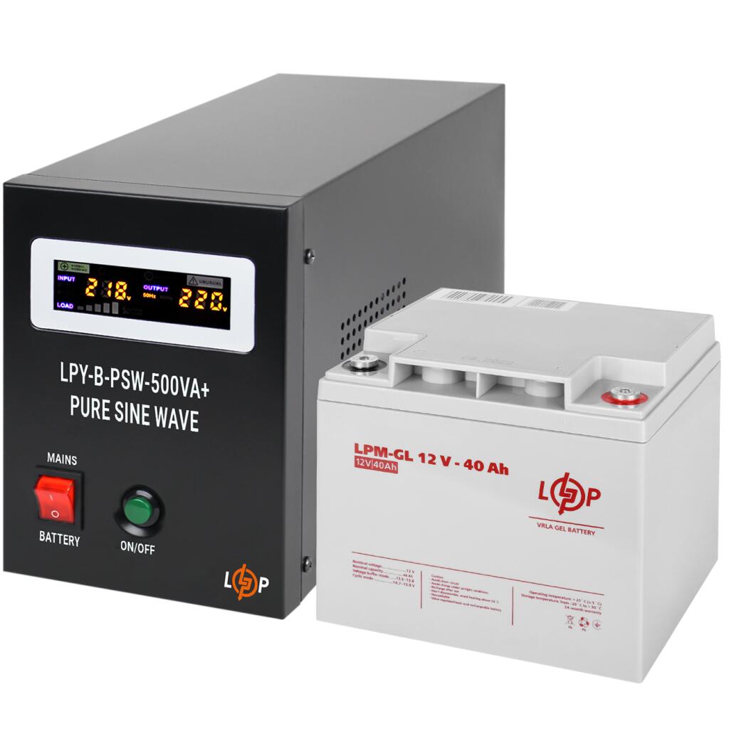 Комплект резервного питания для котла LogicPower ИБП + гелевая батарея (UPS B500 + АКБ GL 480W) - Изображение 2