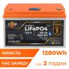 Акумулятор LP LiFePO4 12,8V - 100 Ah (1280Wh) (BMS 100A/50А) пластик LCD Smart BT - Зображення 2