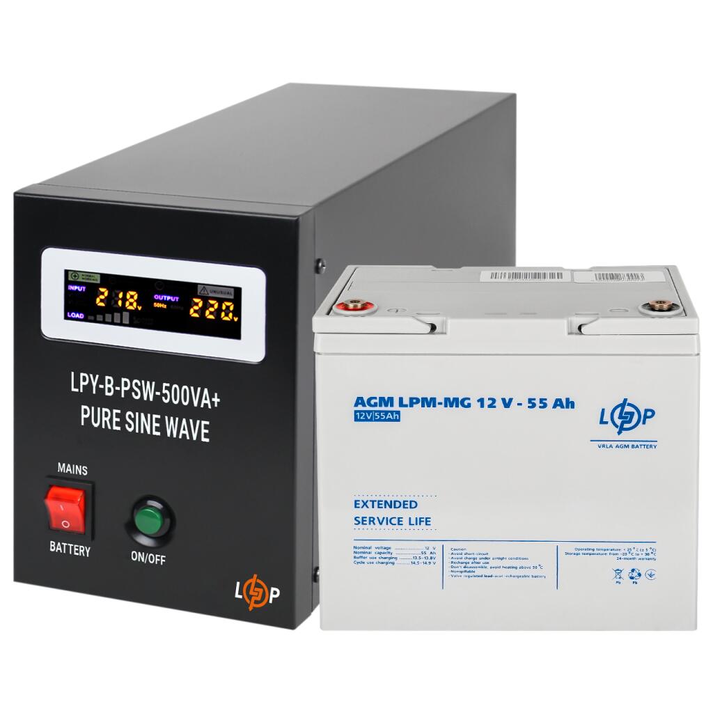 Комплект резервного живлення для котла LogicPower ДБЖ + мультигелева батарея (UPS B500 + АКБ MG 660Wh) - Зображення 2