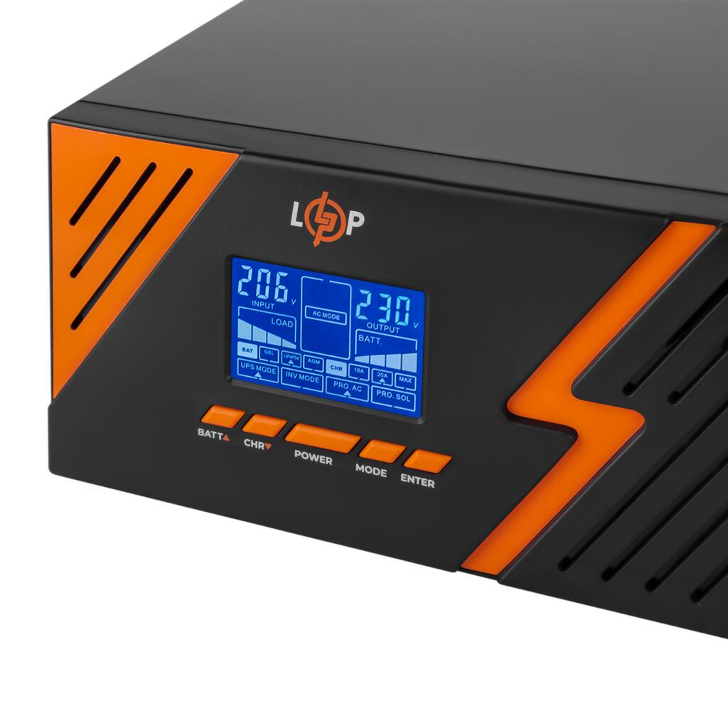 ИБП с правильной синусоидой 12V LPM-PSW-1500VA (1050Вт) Black - Изображение 7