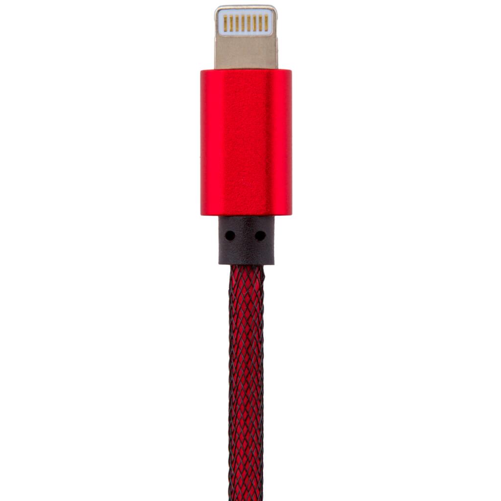 Кабель USB - Lightning 1м R (метал. плетение) красный - Изображение 2