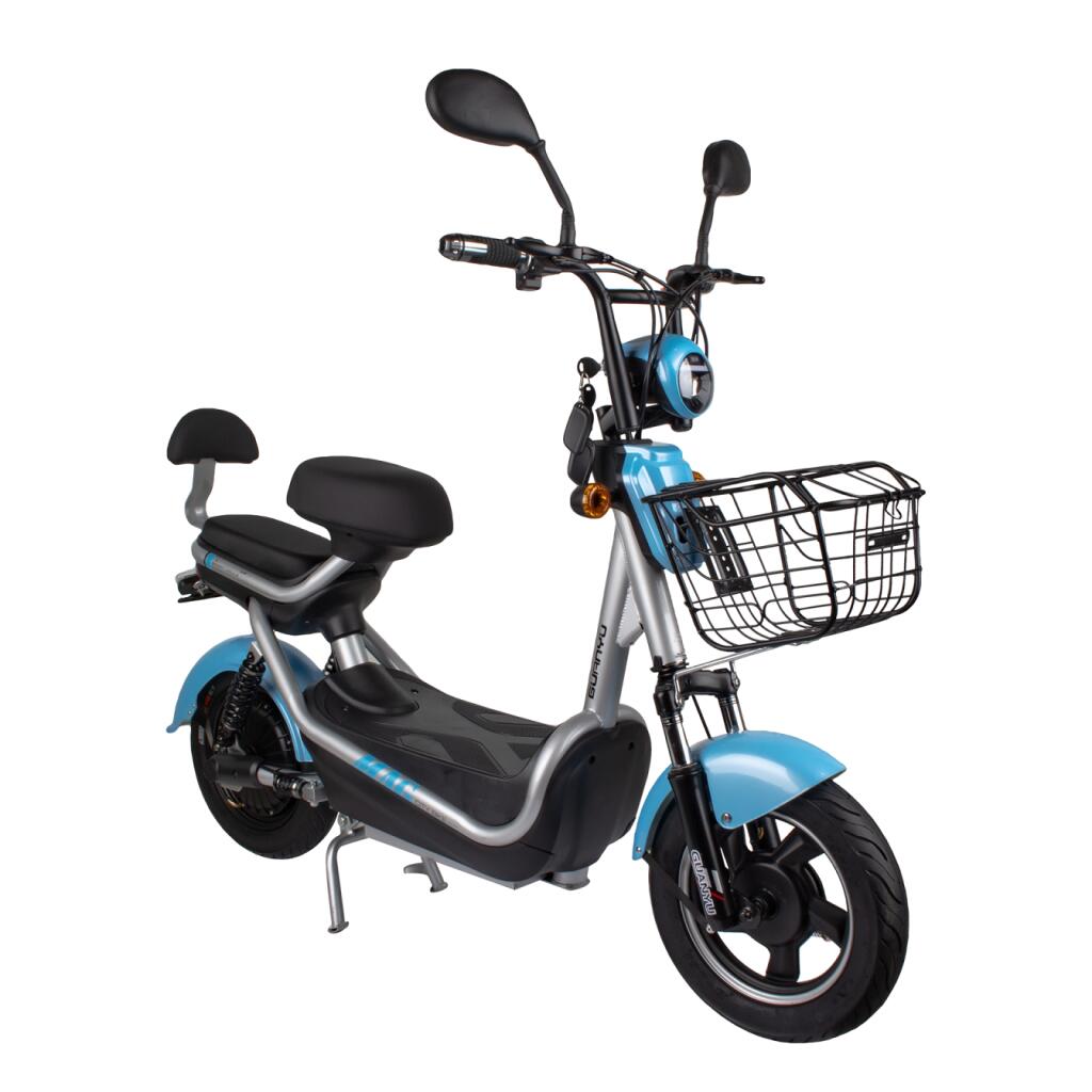 Электрический мопед CITY gy-4 500W/48V/20AH(DZM) (серо-голубой) - Изображение 3