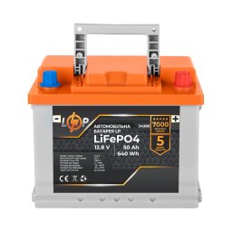 Автомобильный аккумулятор литиевый LP LiFePO4 (+ справа) 12V - 50 Ah 