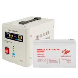 Комплект резервного питания для котла и теплого пола LogicPower ИБП + гелевая батарея (UPS 800VA + АКБ GL 1400W) 