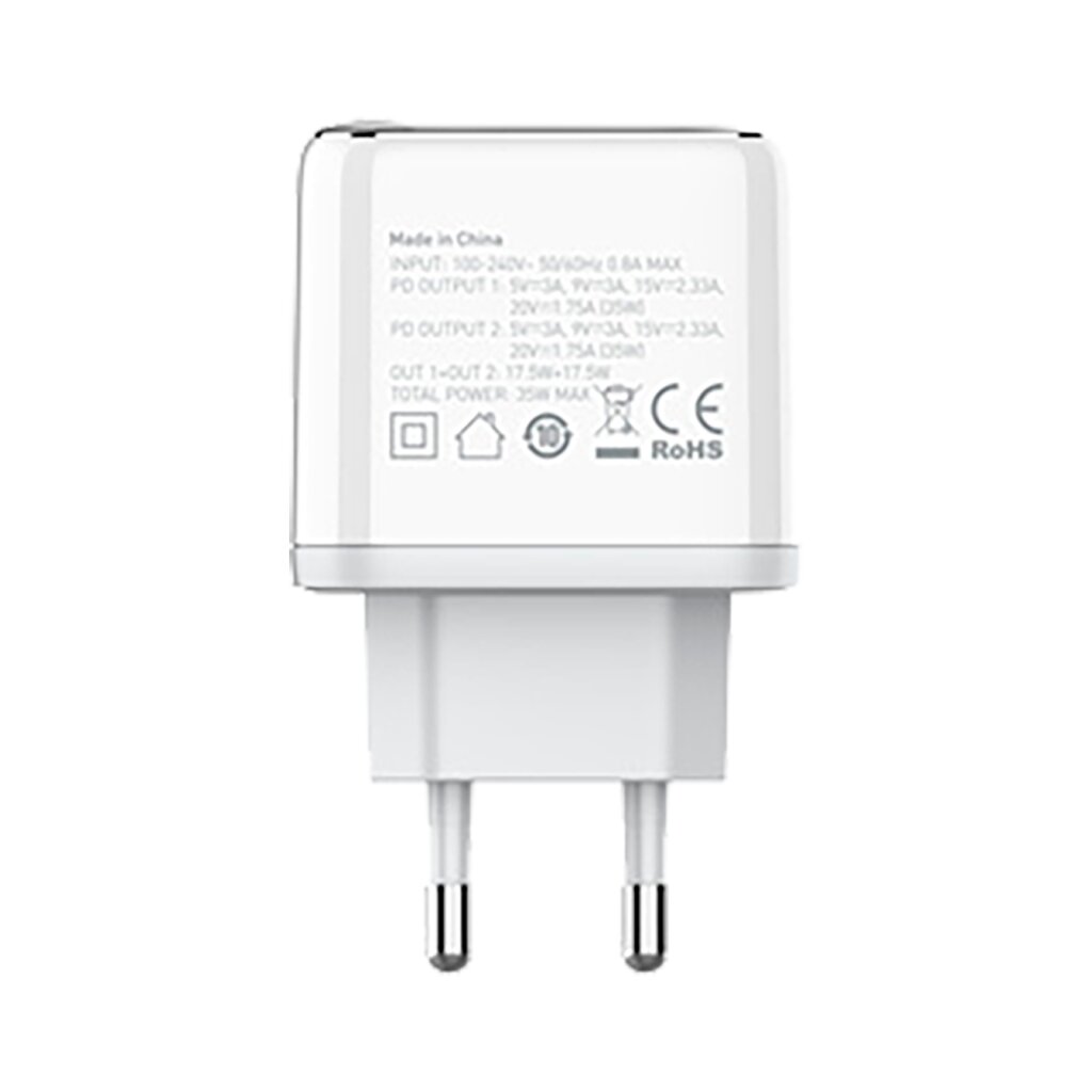 Зарядка для телефону LogicPower 35W (Type-C + USB) QC + кабель (Type C to Lightning) - Изображение 2