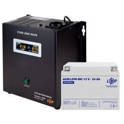 Комплект резервного живлення для котла LogicPower ДБЖ + мультигелева батарея (UPS A500VA + АКБ MG 330W) null