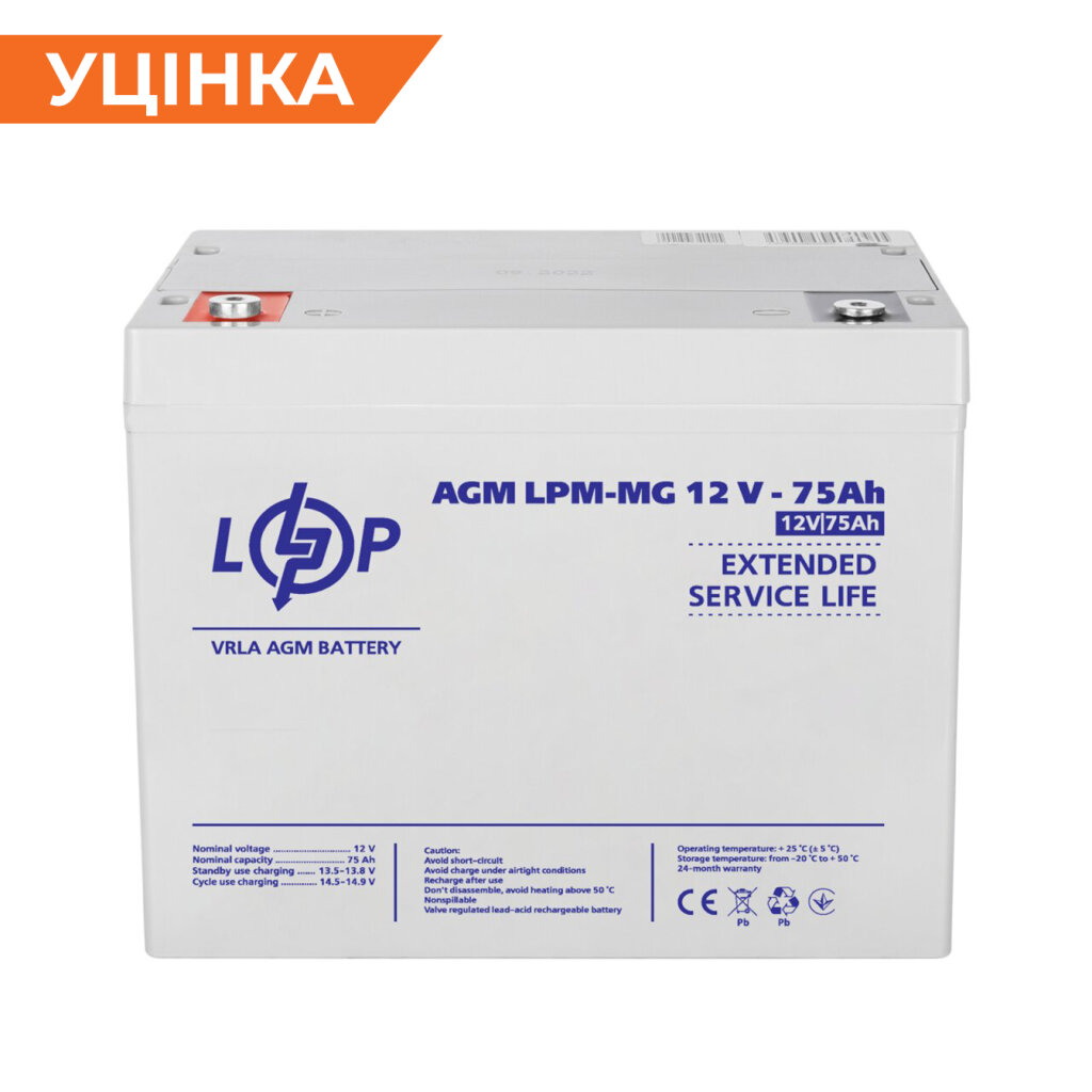 Распродажа (13634) Аккумулятор мультигелевый AGM LPM-MG 12V - 75 Ah 09/2023 - Изображение 1