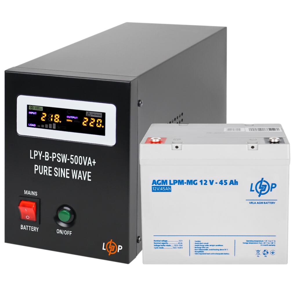 Комплект резервного питания для котла LogicPower ИБП + мультигелевая батарея (UPS B500 + АКБ MG 540Wh) - Изображение 2