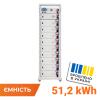 Високовольтний акумулятор LP LiFePO4 Battery HVM 512V 100Ah (51200 Wh) BMS 125А AB Lrack white - Зображення 1