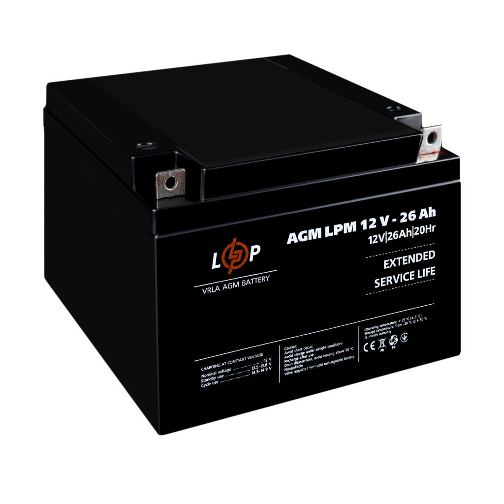 Распродажа (4134) Аккумулятор AGM LPM 12V - 26 Ah (07-2023) - Изображение 3