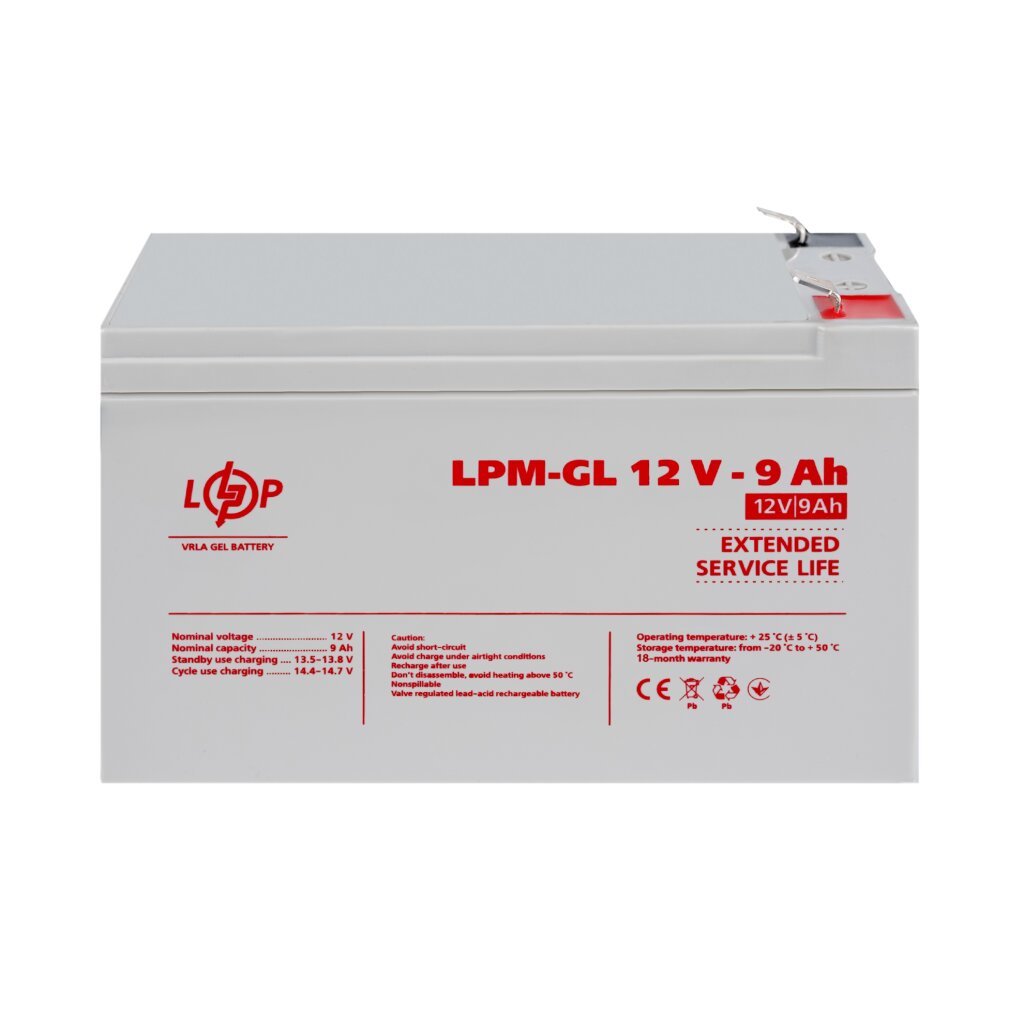 Аккумулятор гелевый LPM-GL 12V - 9 Ah - Изображение 2