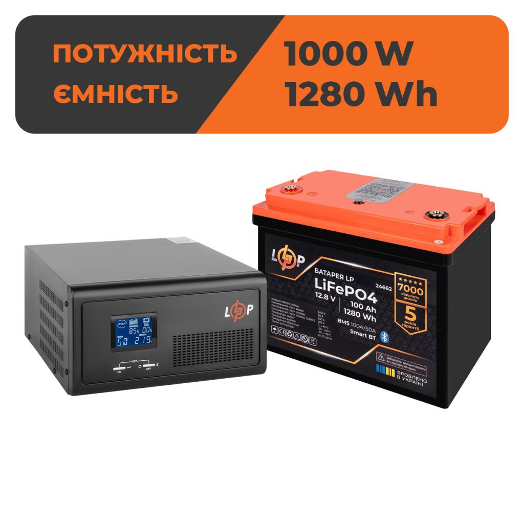 Комплект резервного живлення LP 1500VA + LiFePO4 12,8 V – 100 Ah - Зображення 1