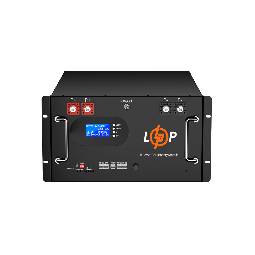 Аккумулятор LP LiFePO4 51,2V - 230 Ah (11776Wh) (Smart BMS 200A) с LCD RM AB - Изображение 1