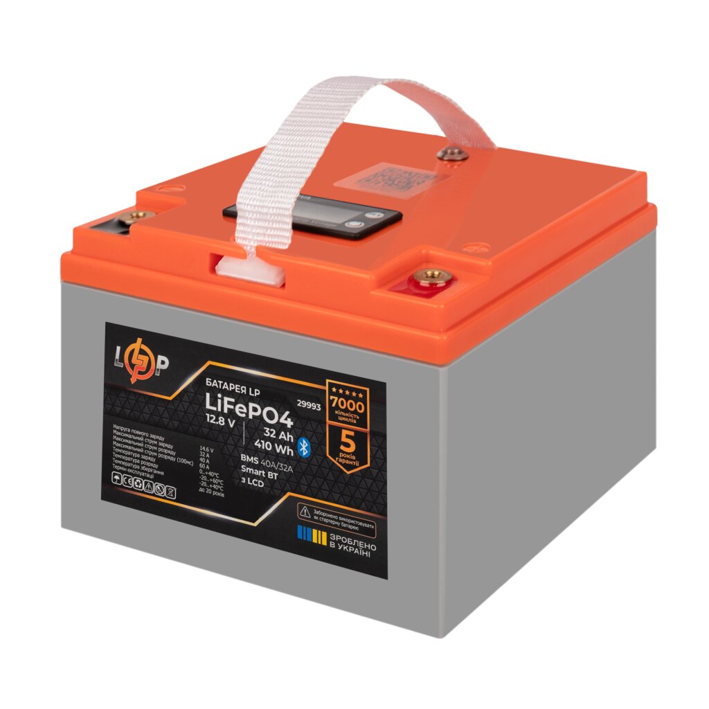 Аккумулятор LP LiFePO4 12,8V - 32 Ah (410Wh) (BMS 40А/32A) пластик LCD Smart BT - Изображение 8