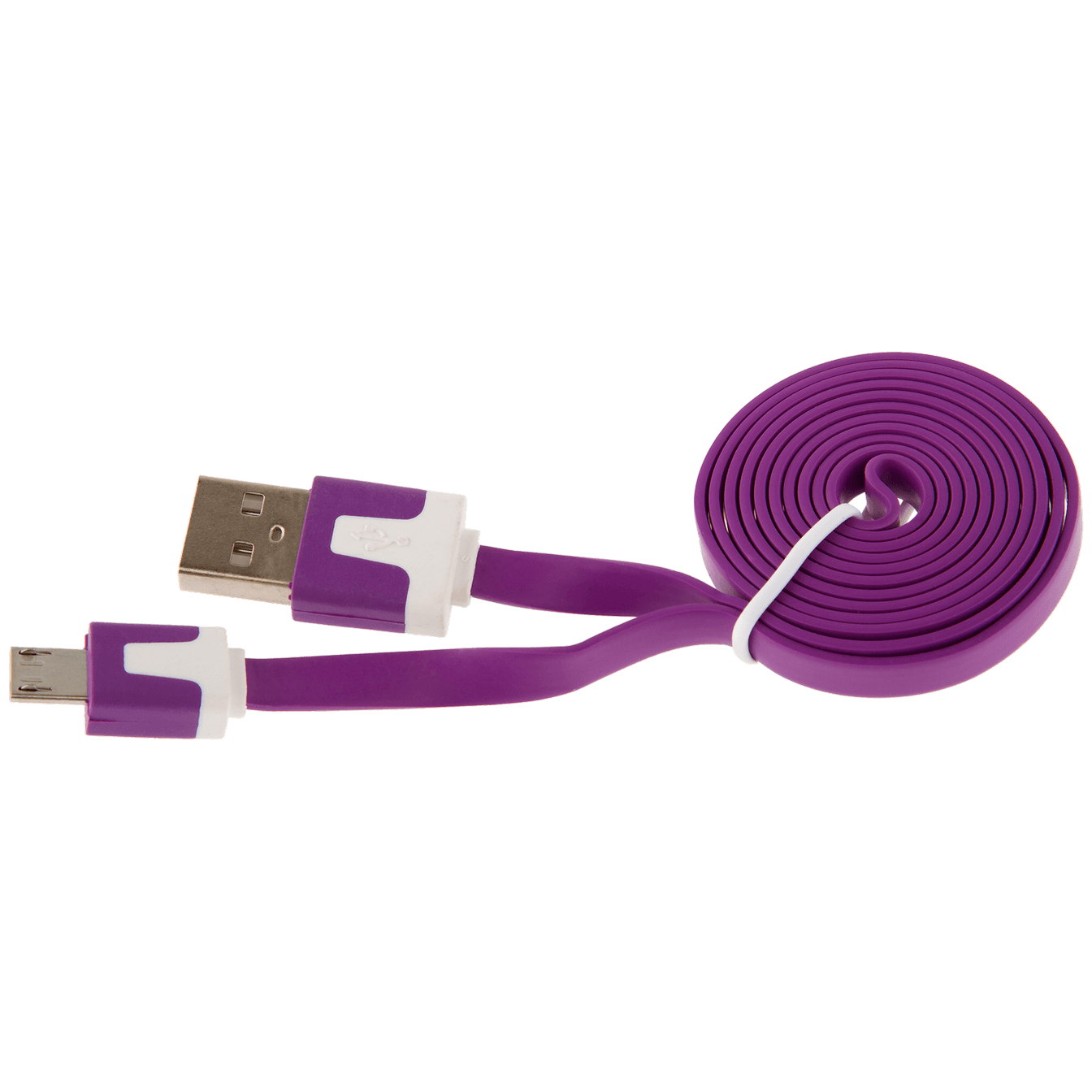 Кабель плоский USB - micro USB 1м ФИОЛЕТОВЫЙ