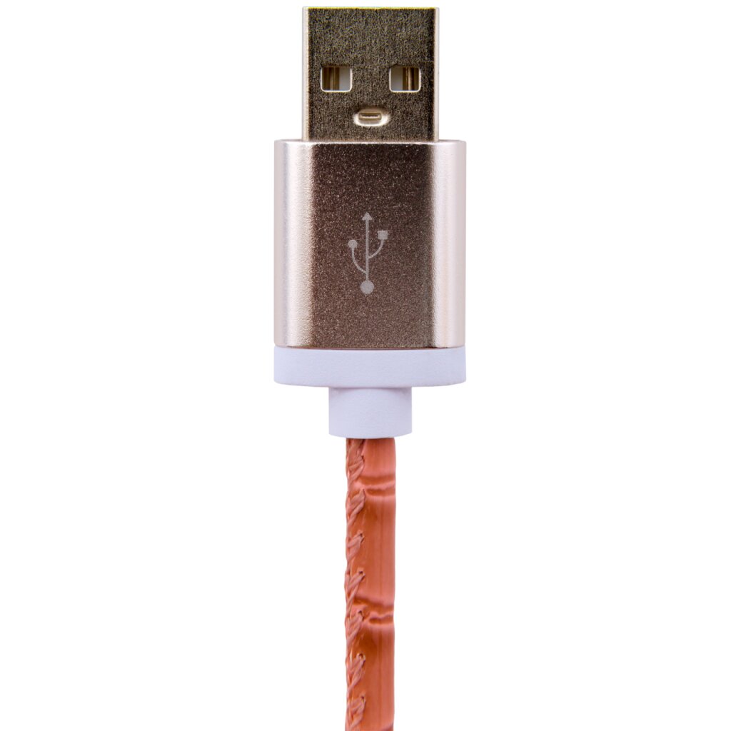 Кабель USB - Lightning USB - Lightning 1м P (кожа) розовый / Retail - Изображение 3