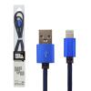 Кабель USB - Lightning 1м Bl (метал. плетение) синий / - Изображение 1
