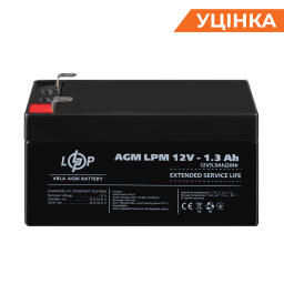 Распродажа (4131) Аккумулятор AGM LPM 12V - 1,3 Ah (07-2023)