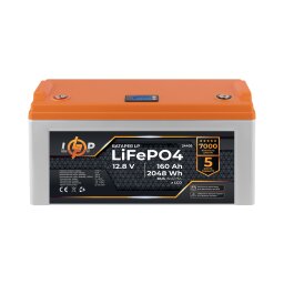 Аккумулятор LP LiFePO4 12,8V - 160 Ah (2048Wh) (BMS 150A/75А) пластик LCD для ИБП 
