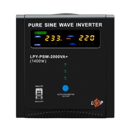 ДБЖ LogicPower LPY-PSW-2000VA+ (1400Вт) 10A/20A з правильною синусоїдою 24V 