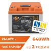 Акумулятор LP LiFePO4 LCD 12V (12,8V) - 50 Ah (640Wh) (BMS 50A/25A) пластик - Изображение 4