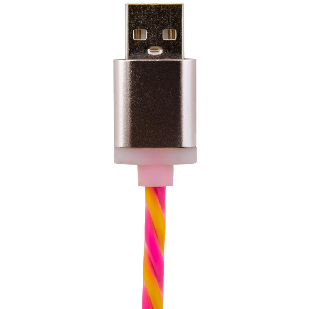 Кабель USB - Lightning 1м Y-P(силикон) желто-розовый / Retail - Изображение 3