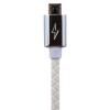 Кабель USB - micro USB 1м W (кож. плетение) белый / Ret - Изображение 2