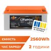 Акумулятор LP LiFePO4 51,2V - 50 Ah (2560Wh) (BMS 80A/50А) пластик Smart BT image